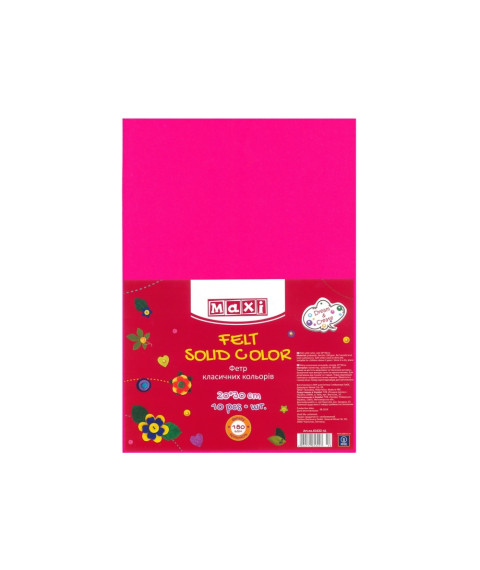 Fetru, 20x30cm, 180g/m2, coral, 10 foi, MAXI